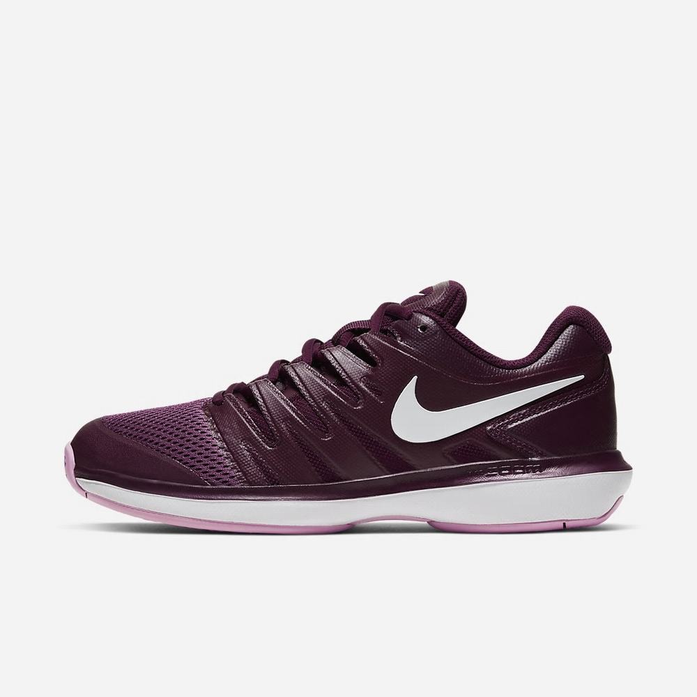 Chaussure De Tennis Nike NikeCourt Air Zoom Prestige Bordeaux 1968-752 Bordeaux/Pink Rise/White Femme | ODX-78621313